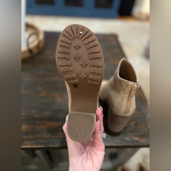 Lucky Brand Vacob Suede Perforated Ankle Boots - Picture 3 of 4